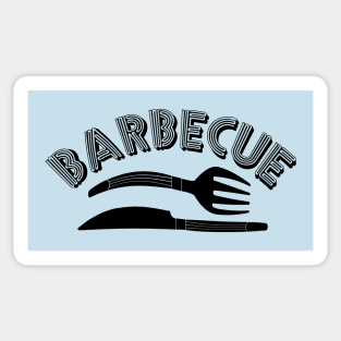 Barbecue Curved Knife and Fork Sticker